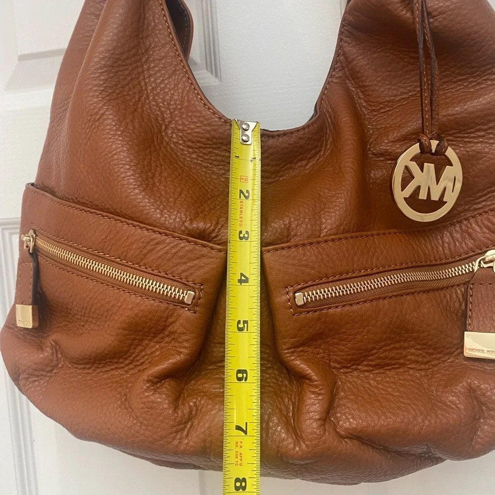 Michael Kors Brown Leather Layton Large Hobo Bag w Gold Tone Hardware